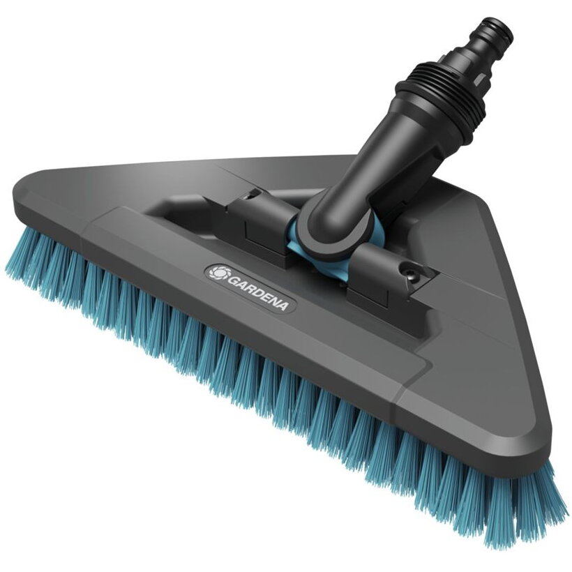 Cleansystem handle brush hard flex, washing brush (grey/turquoise, 360 swivel joint)