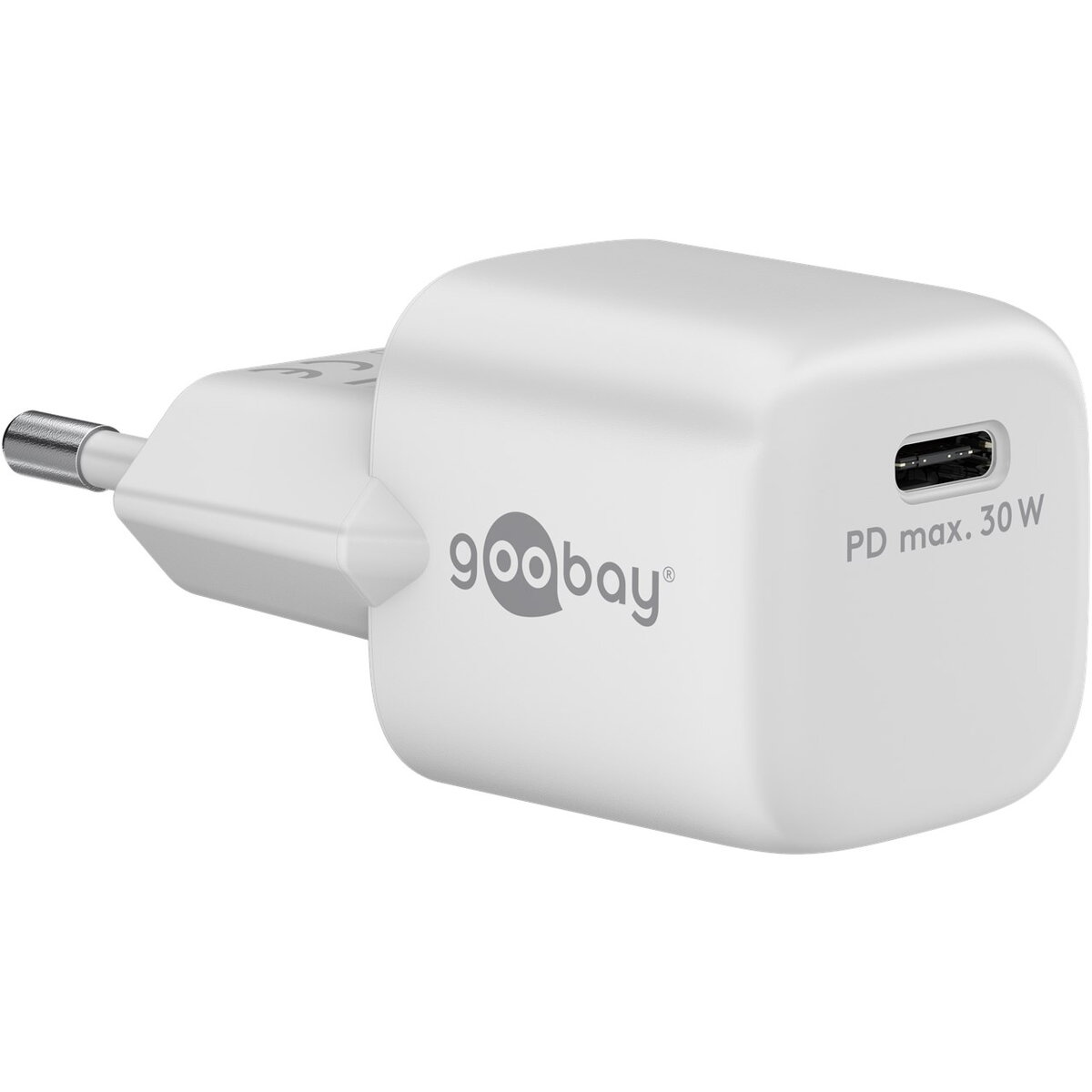 Goobay 59716 USB-C PD GaN Fast Charger Nano (30 W), White
