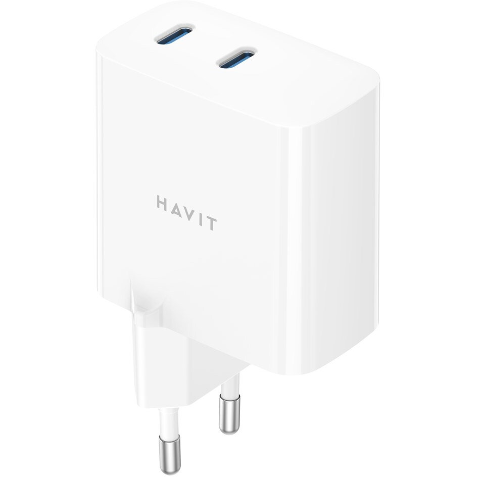 Havit UC45 EU - GaN 45 W dual-port travel charger, black
