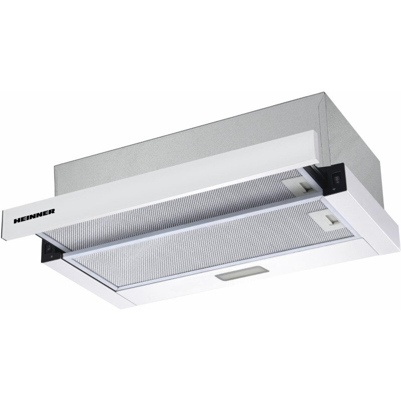 Hota incorporabila telescopica HTCH-F400WH, Putere de absorbtie 358 m3/h, 1 motor, Iluminare LED, 60 cm, Alb