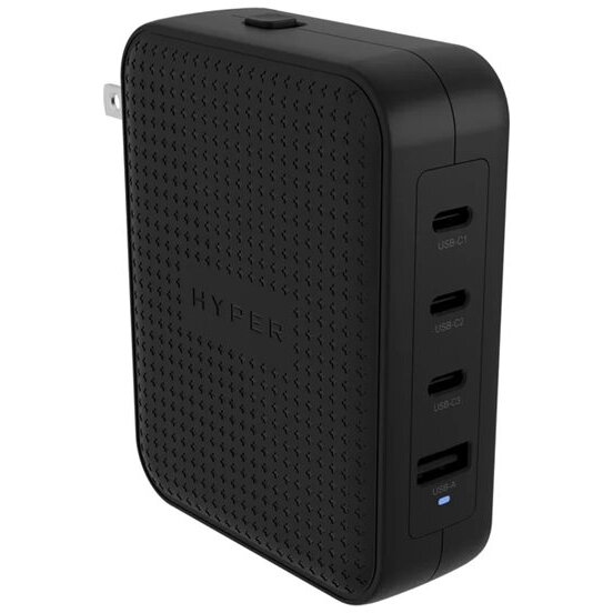 Hyper HyperJuice 145W USB-C GaN Travel Charger with 4 Ports - Black