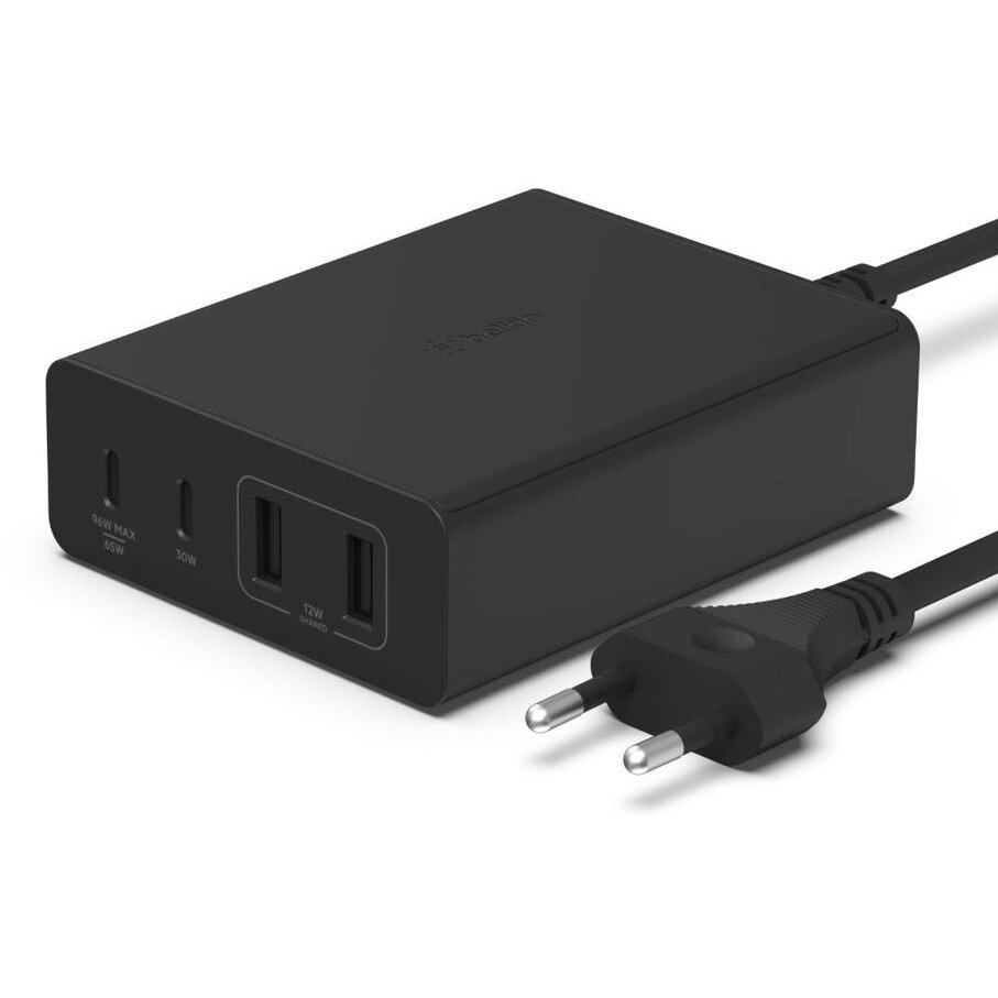 Incarcator 108W 4-port GaN 2xUSB-A 2xUSB-C black