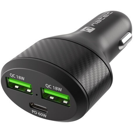 Incarcator Auto Coney 84W QC 3.0  1 x USB-C  2 x USB 3.0 Negru
