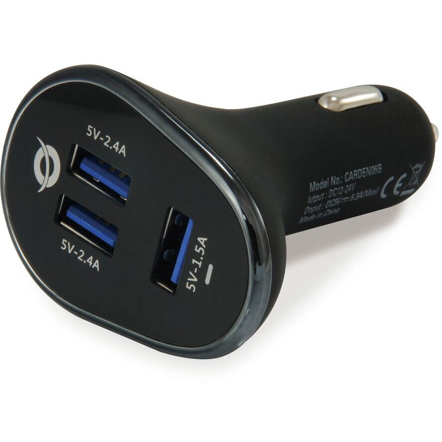 Incarcator KFZ-3Port 31W,3xUSB-A Negru