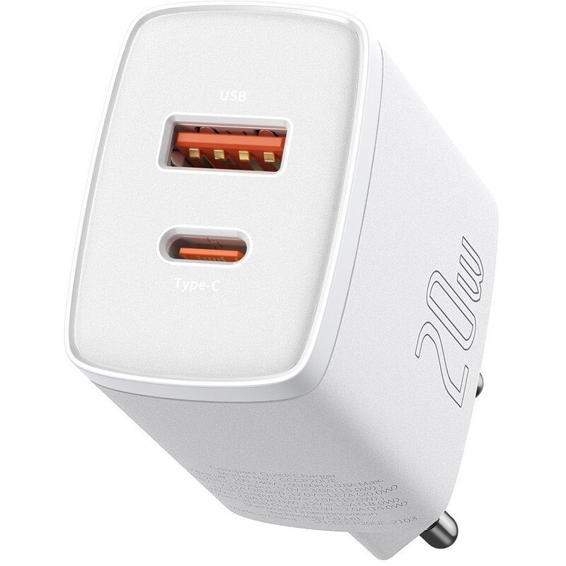 Incarcator CCXJ-B02, USB/USB-C, Quick Charge 3.0, Power Delivery 3.0, 20W, Alb
