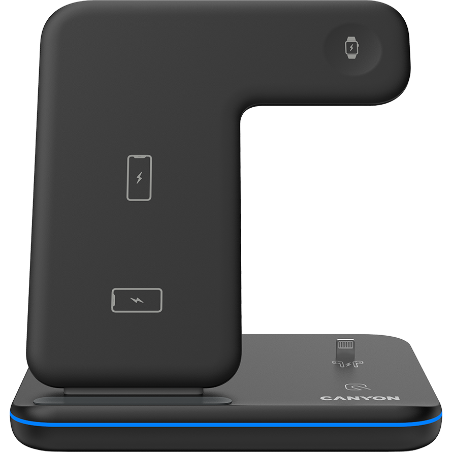 Incarcator Wireless Dock 3in1 QI pentru Apple 15W Negru