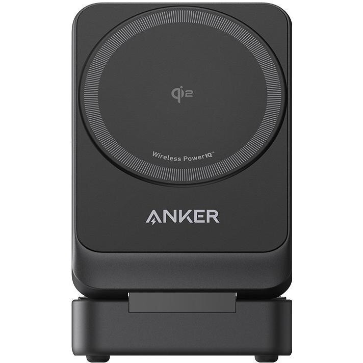 Incarcator Wireless Magnetic MagGo 3-in-1 MagSafe Compatibil 15W Qi2 Certificat Pliabil Incarcator si Cablu USB-C Inclus Negru