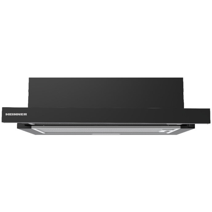 incorporabila telescopica HTCH-MD400BK, Putere de absorbtie 400 m3/h, Clasa B, 2 trepte de viteza, Iluminare LED, 60 cm, Negru