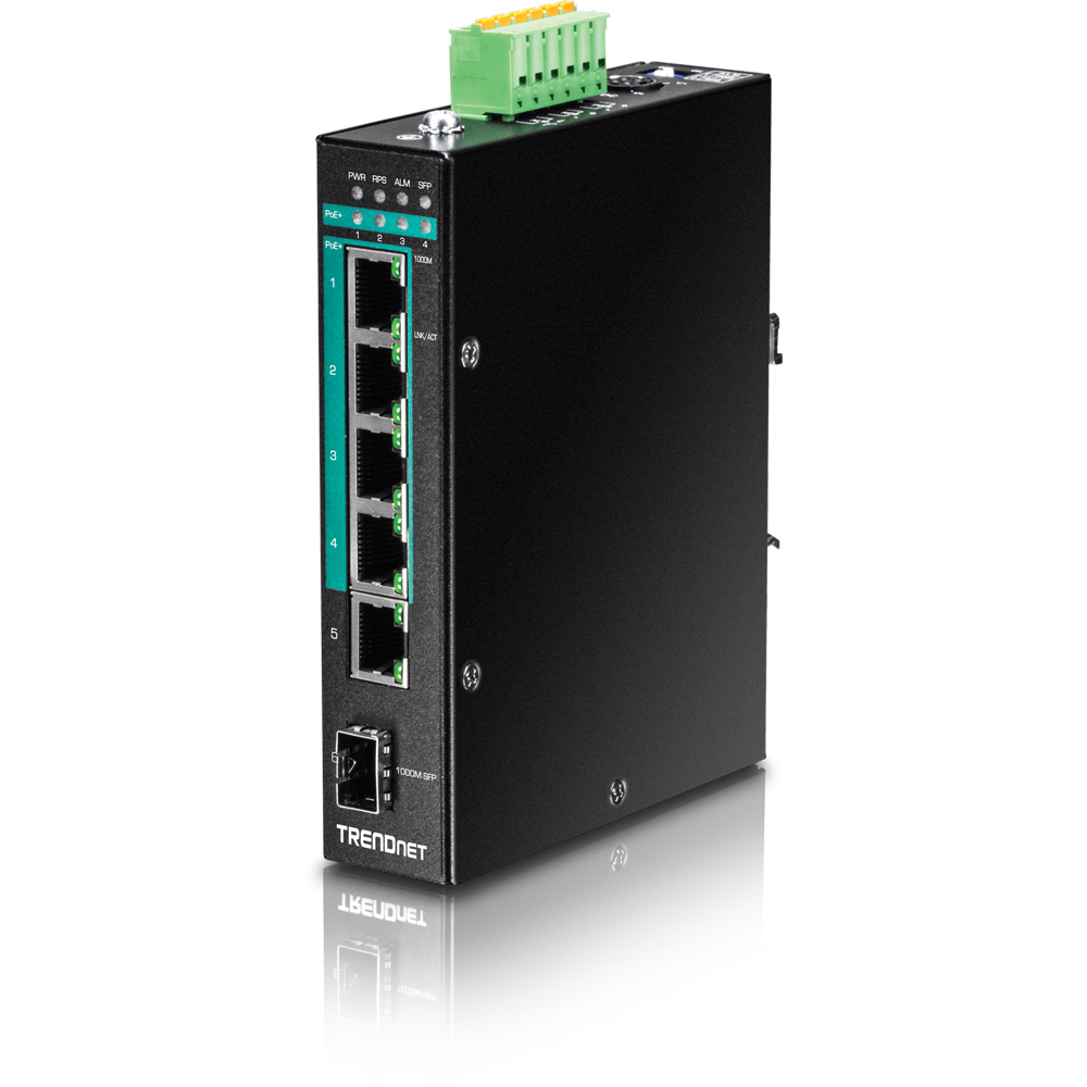 Industrie 6 Port Gbit ManagedL2+ PoE+ Metall