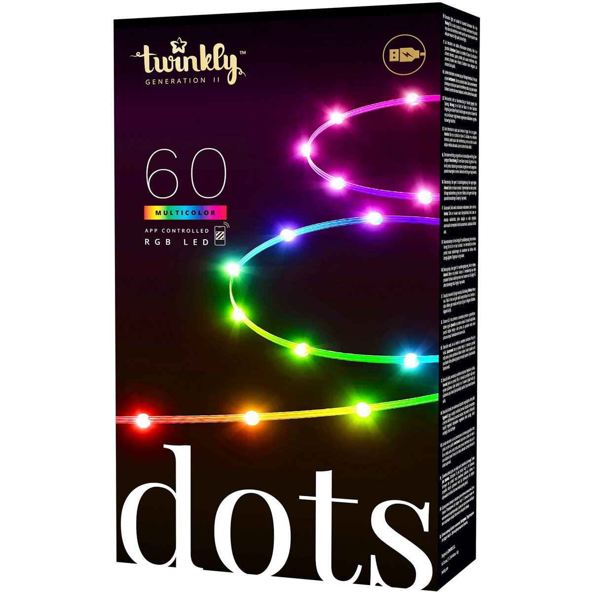 Banda LED Inteligenta Dots TWD060STP-T 60 LED-uri RGB Control Wi-Fi Cablu Transparent 3M Multicolor