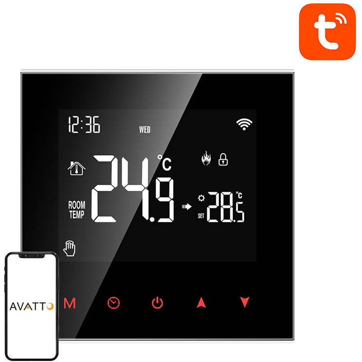 Inteligentny termostat boilera CWU Avatto WT100 3A Wi-Fi TUYA