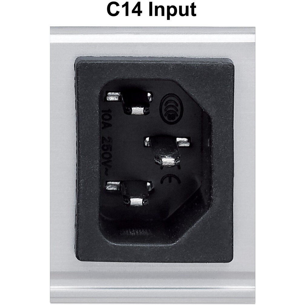 Intellinet Vertical Rackmount 24-Output Power Distribution Unit (PDU), 20 x C13 & 4 x Output C19, Removable Power Cable, Rear C20 Input