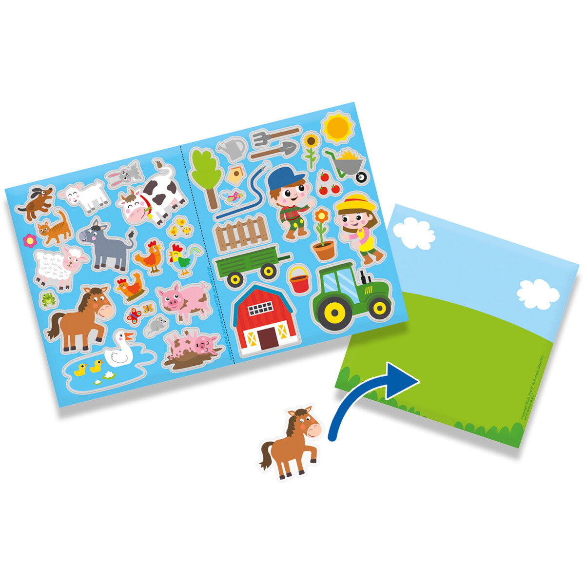 Jucarie Creativa Autocolante pentru fereastra, Ferma