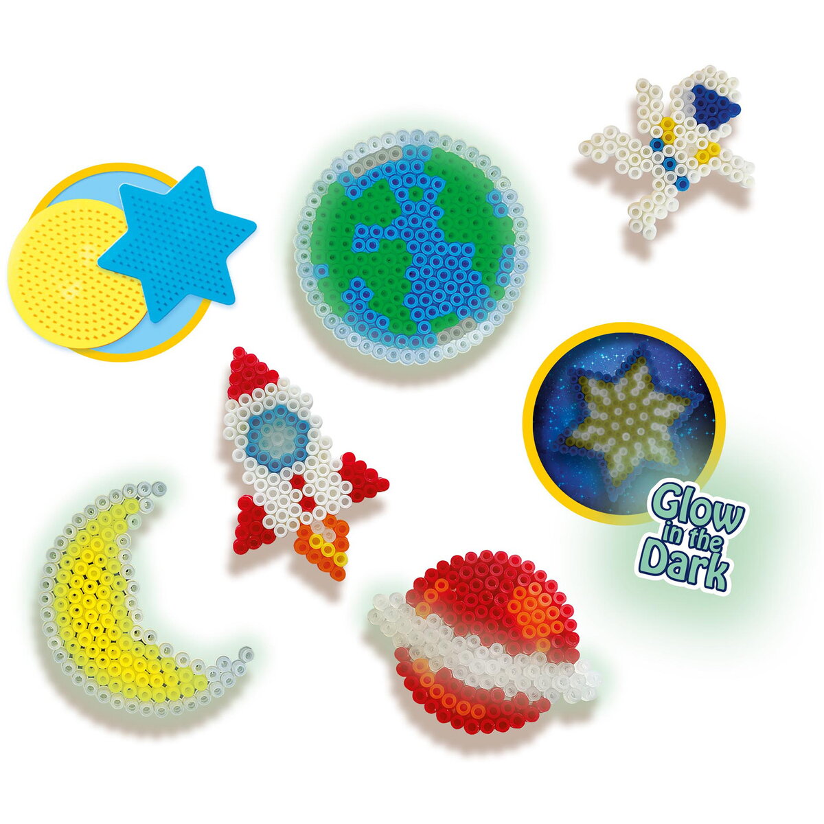 Jucarie Creativa copii - Astronomie cu Margele de calcat luminoase