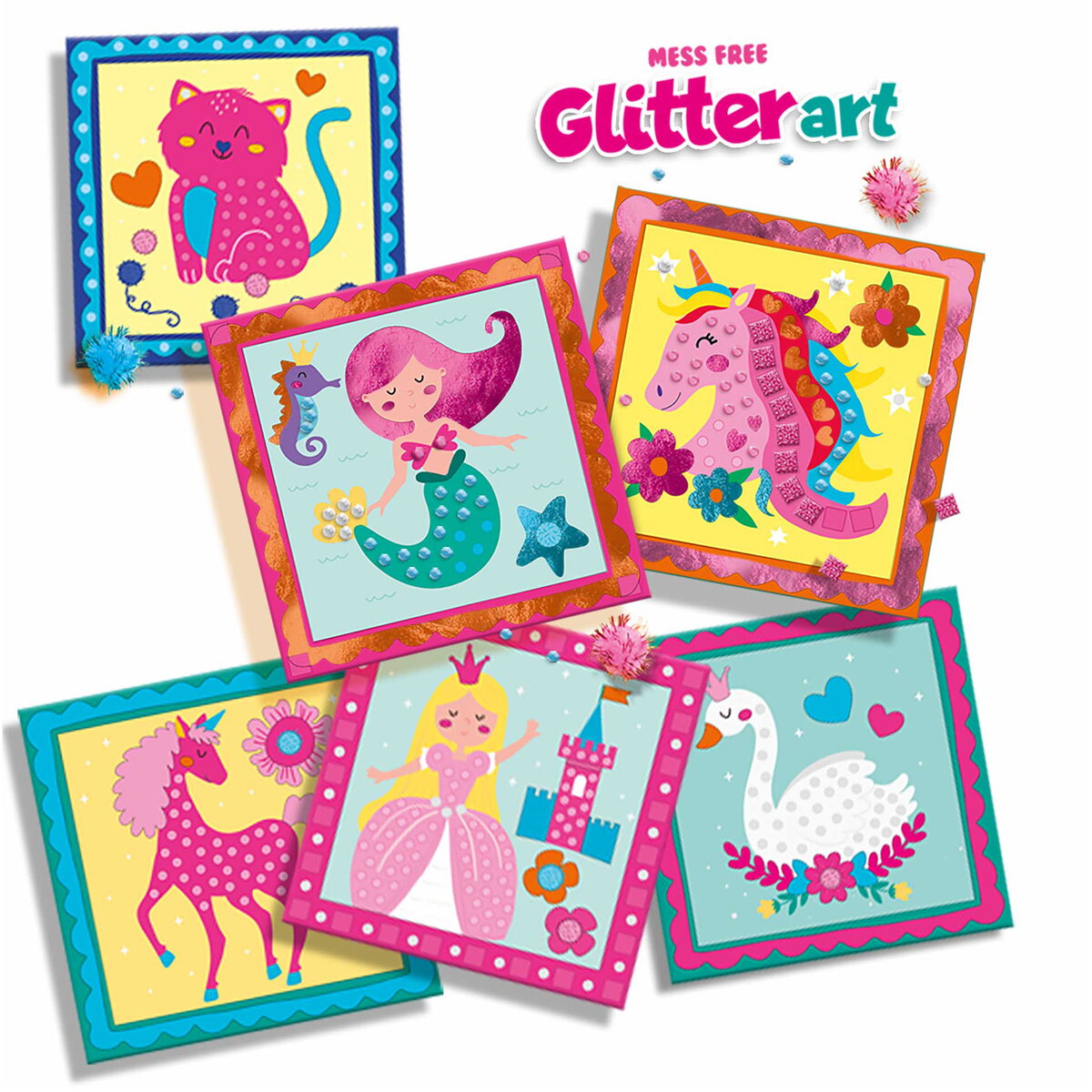 Jucarie Creativa copii - Decorare autocolante cu sclipici fara mizerie