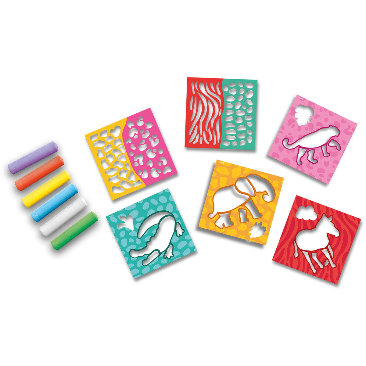 Jucarie Creativa Creta colorata pentru copii si sabloane cu animale