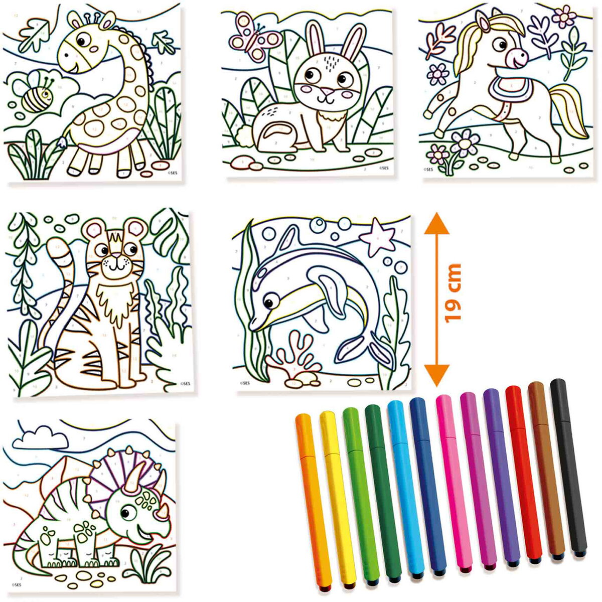 Jucarie Creativa Deseneaza pe numere, 6 planse