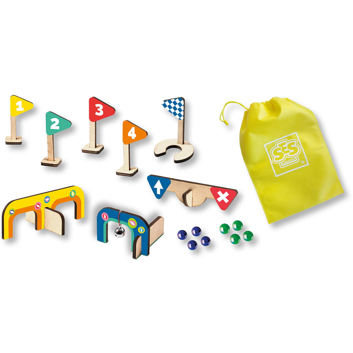 Jucarie Creativa Joc de petrecere copii - Minigolf din lemn