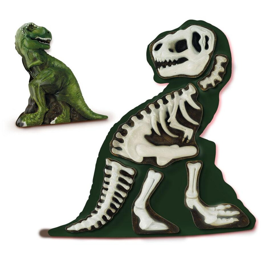 Jucarie Creativa mulaj si pictura - T-rex cu schelet fotoluminescent