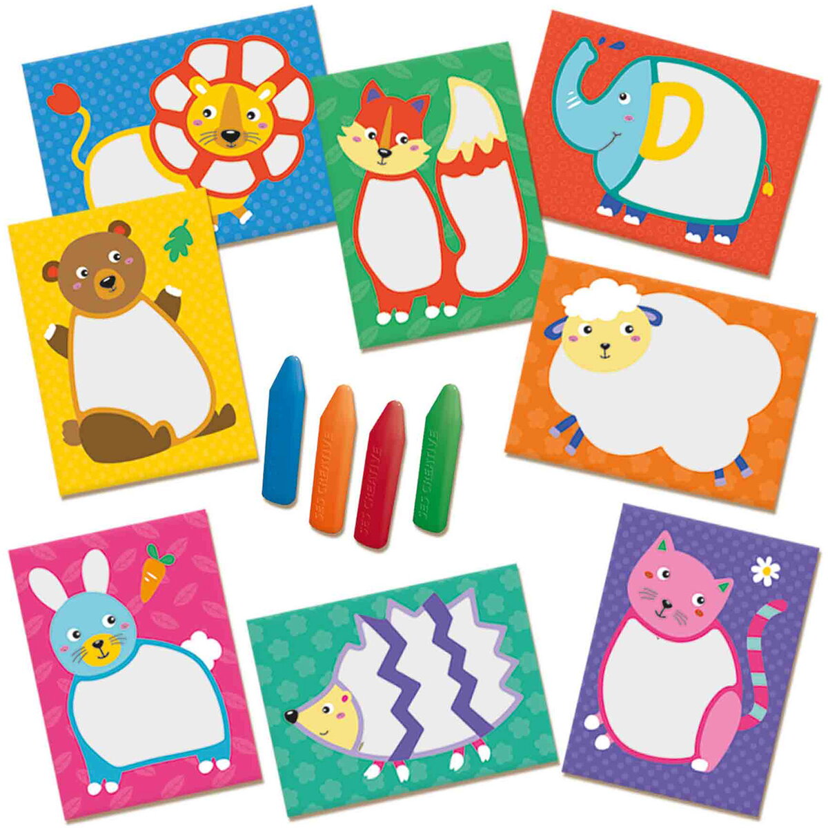 Jucarie Creativa My first - Carduri cu animale si creioane colorate