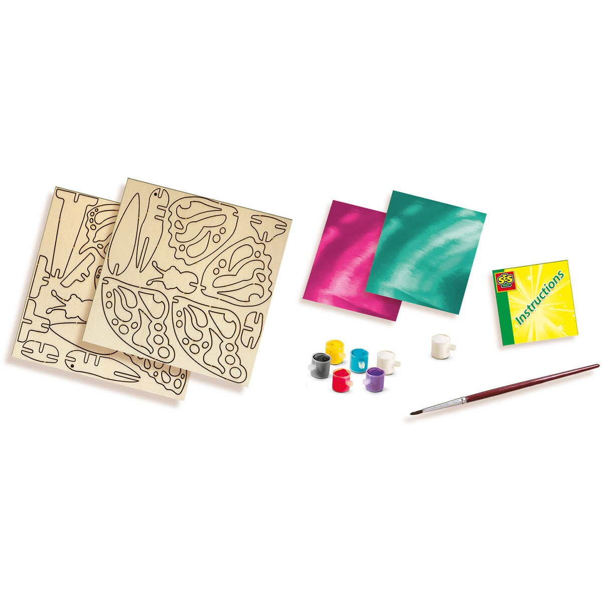 Jucarie Creativa Set de creatie pentru copii cu decoratie fluturi din lemn