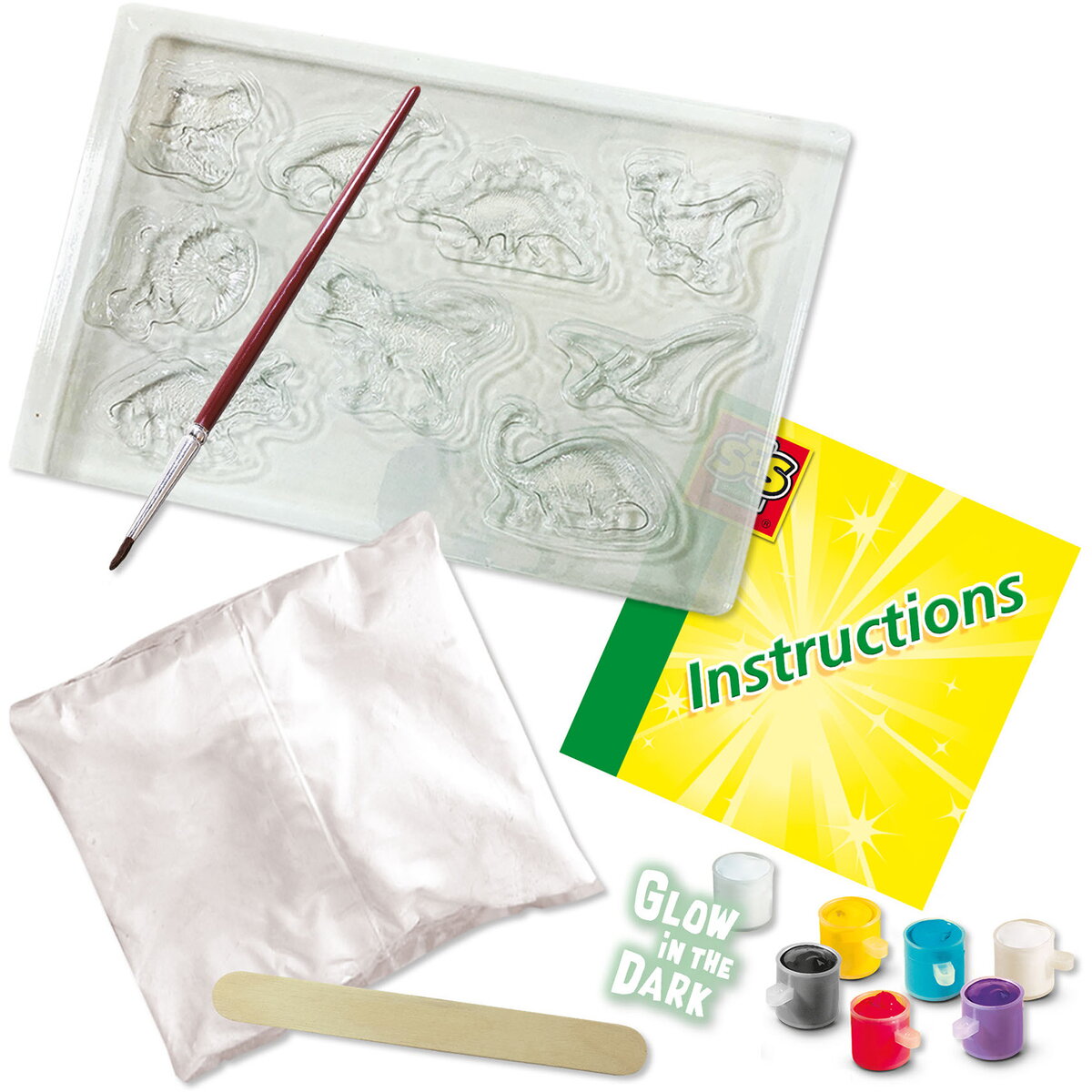 Jucarie Creativa Set de lucru manual pentru copii cu dinozauri fosforescenti