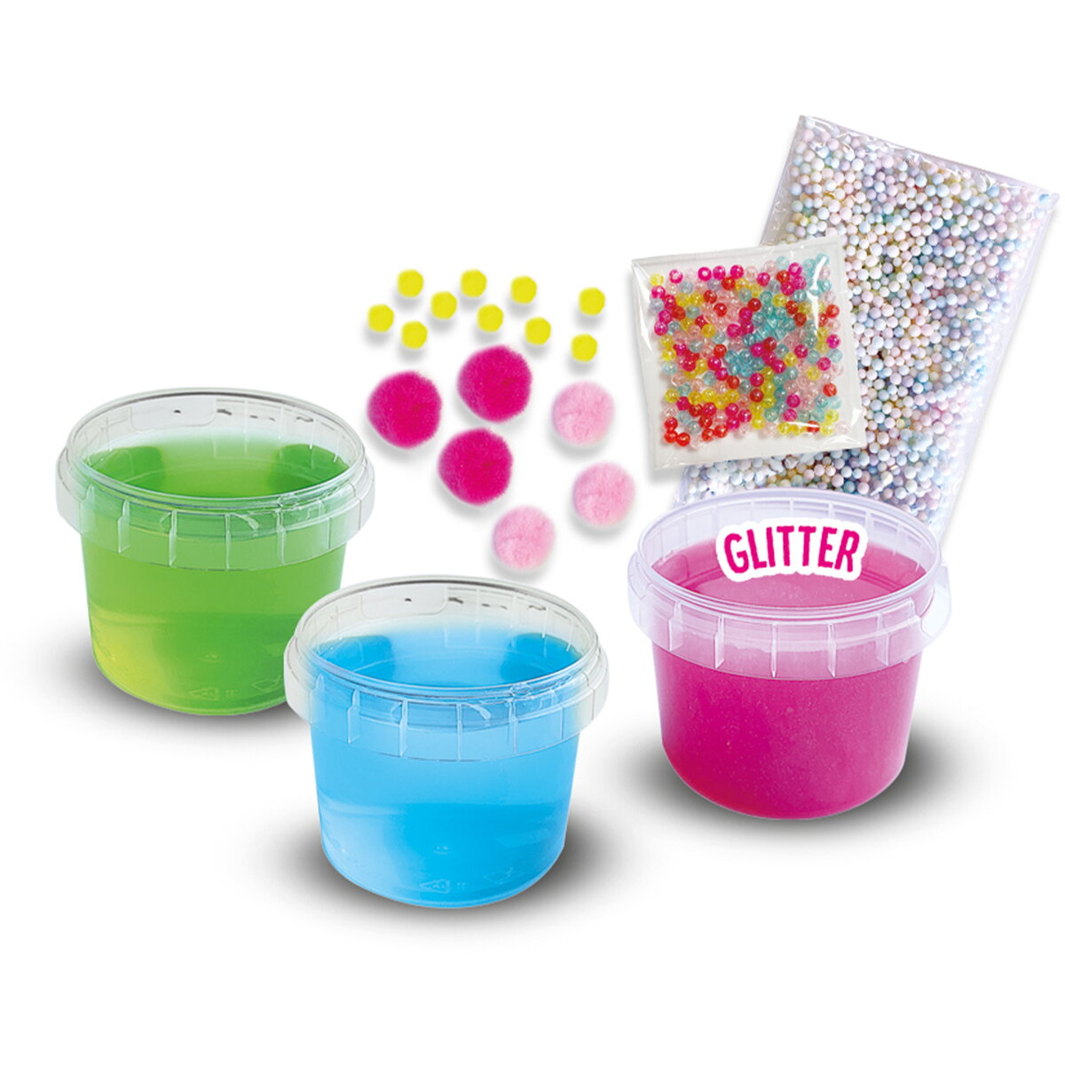 Jucarie Creativa Set de mixat slime colorat cu margele si bile