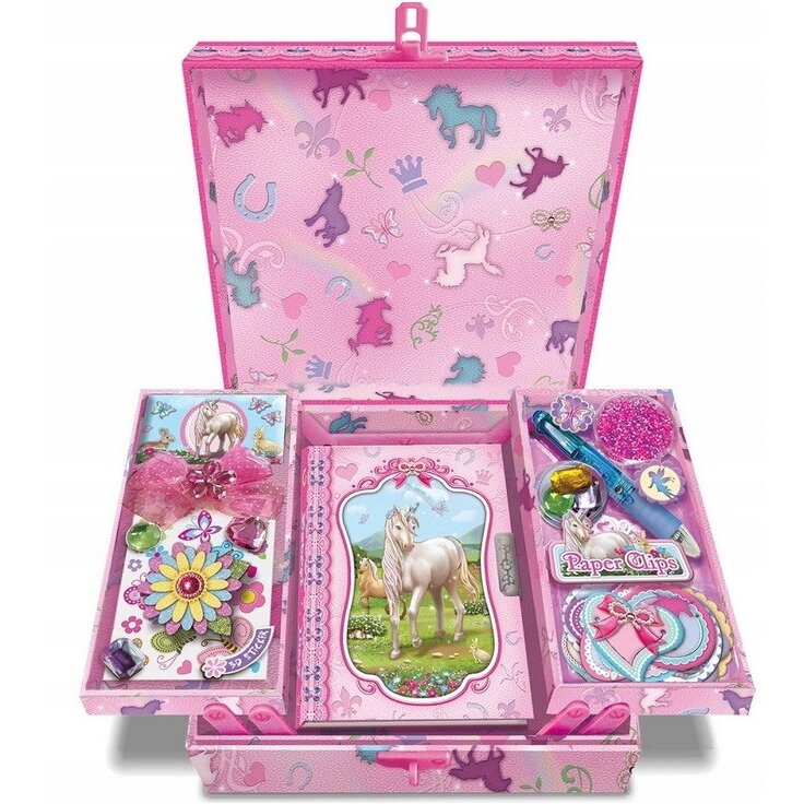 Jucarie creativa Set Pecoware in cutie cu rafturi - Unicorn