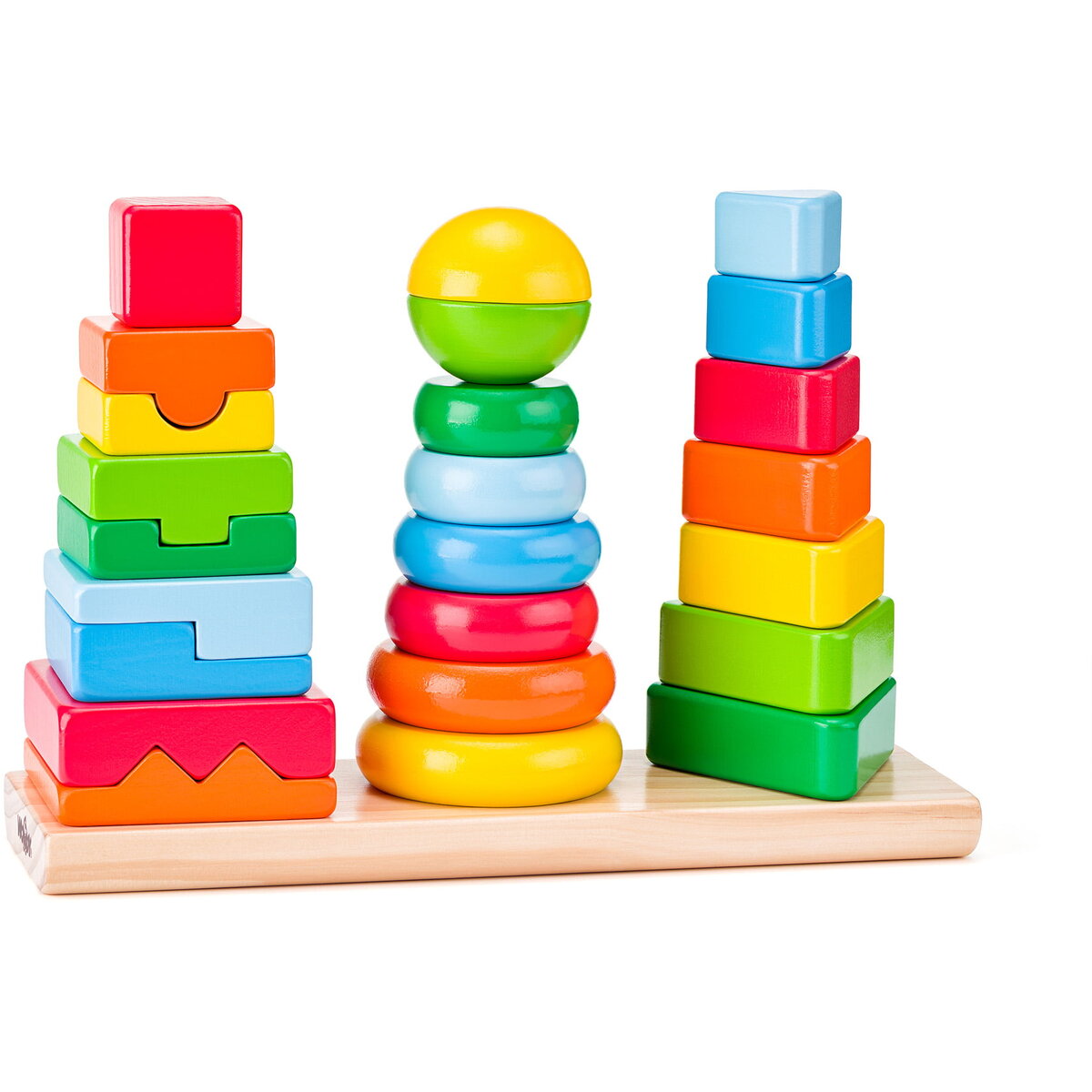 Jucarie din lemn de stivuit - Forme geometrice