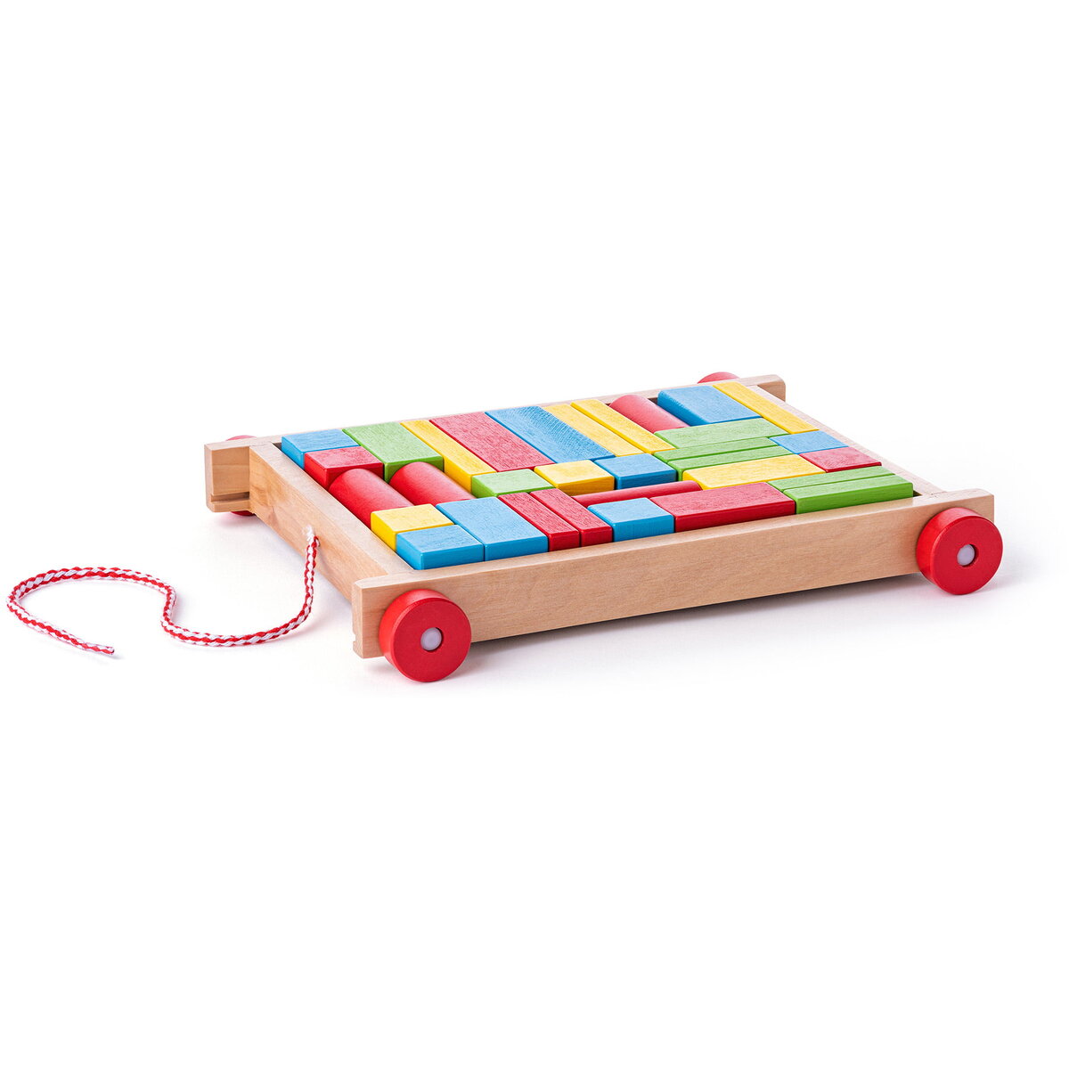 Jucarie Educationala Jucarie din lemn - Carucior cu cuburi