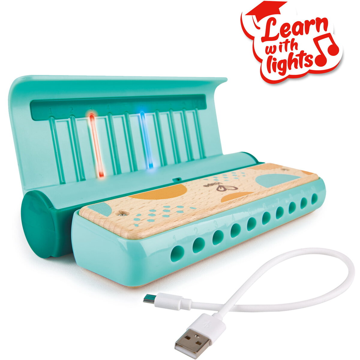 Jucarie Educationala Jucarie din lemn - Instrument Harmonica electrica (muzicuta)