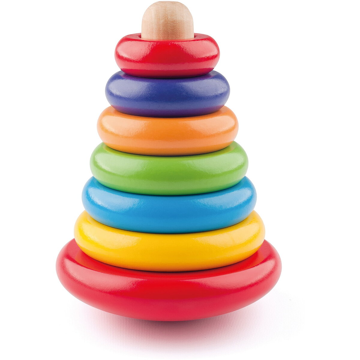 Jucarie Educationala Jucarie din lemn de stivuit - Piramida cu inele