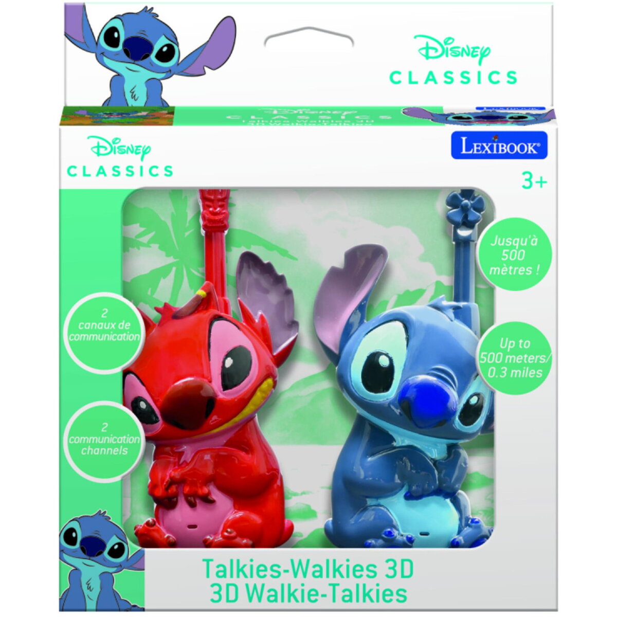 Jucarie Educationala WALKIE-TALKIE 3D, 500 M, DISNEY STITCH