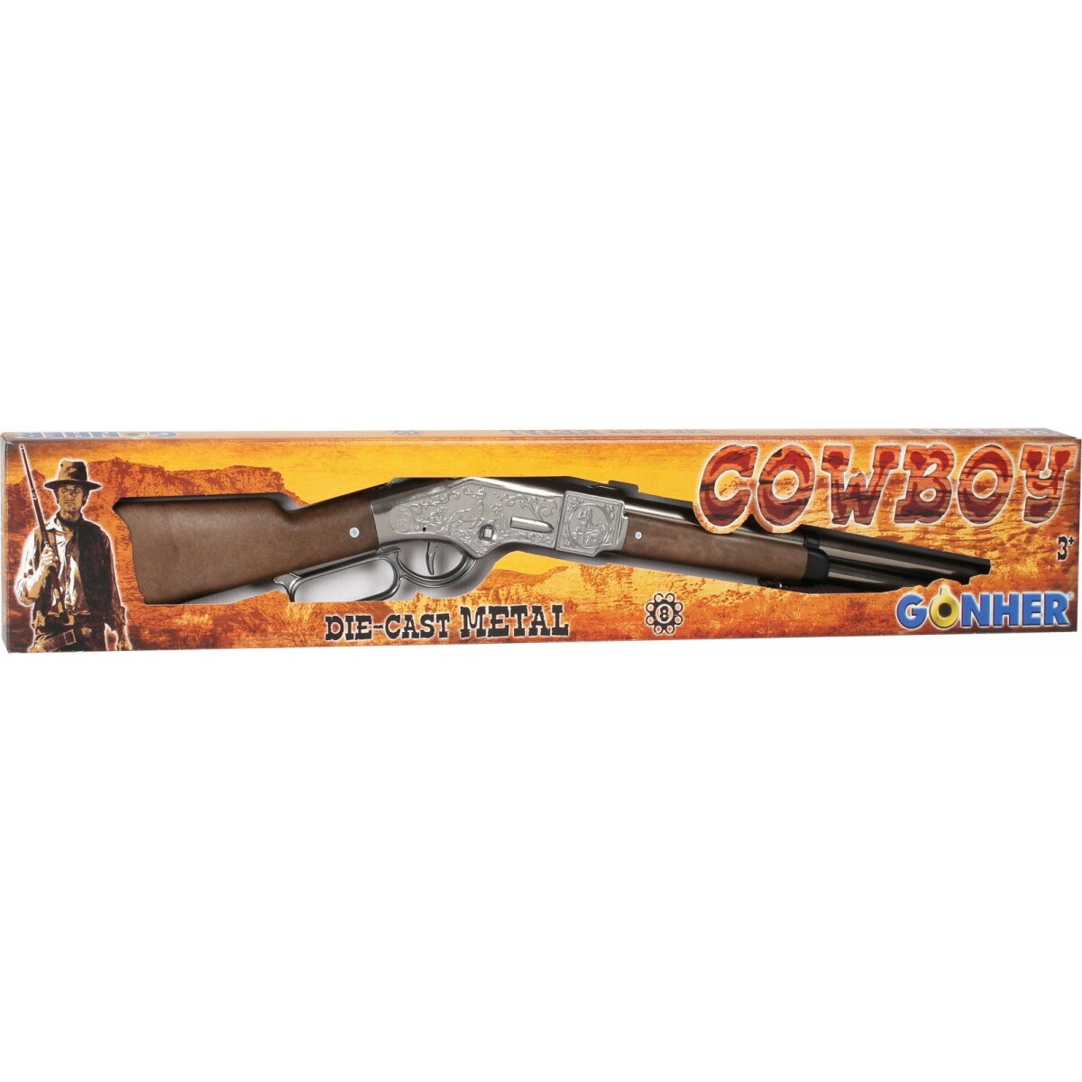Jucarie Metal cowboy shotgun 8 rounds Gonher