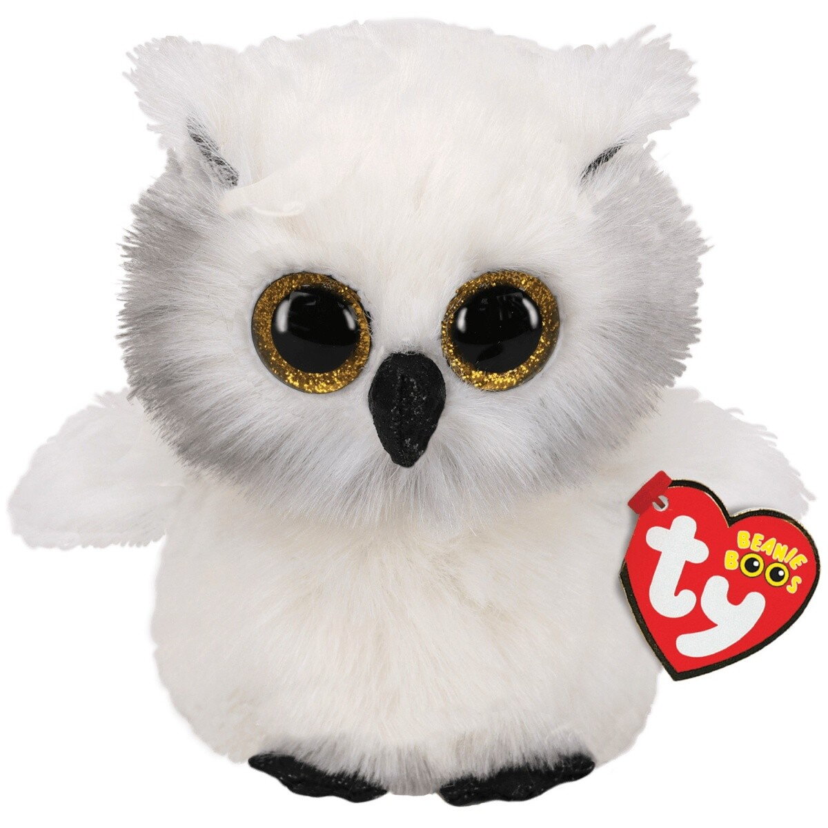 Jucarie Plush Beanie Boos - Austin Owl white 24 cm 36480