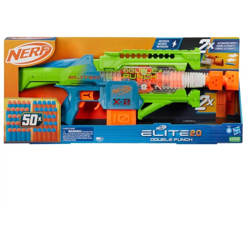 Jucarie Razboi Blaster Nerf Elite 2.0 Double Punch + darts