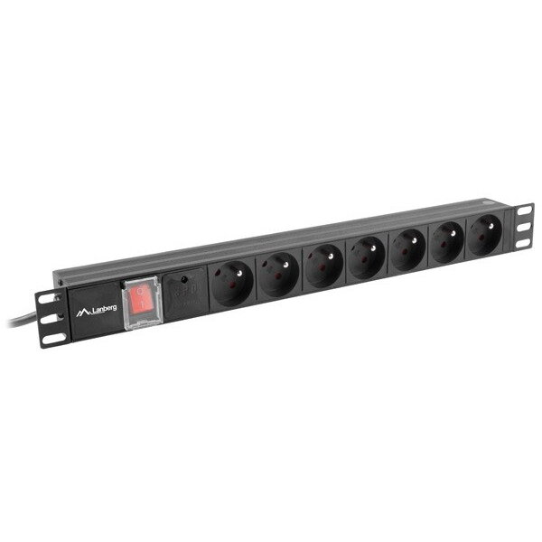 PDU 19 inch 1U 7 prize 2m Black