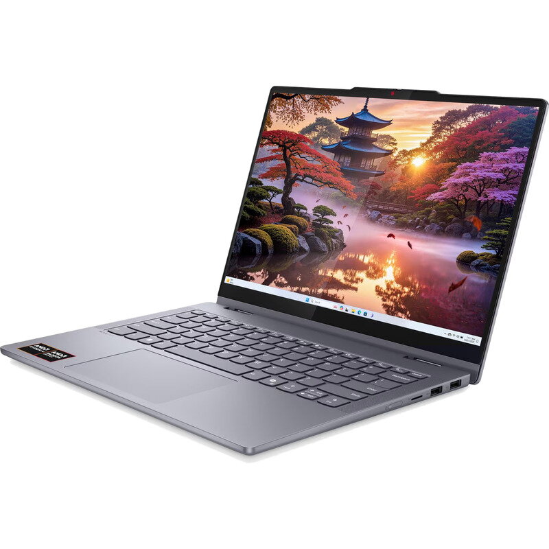 Laptop 14'' IdeaPad 5 2-in-1 14AKP10, WUXGA OLED Touch, Procesor AMD Ryzen™ Al 7 350 (16M Cache, up to 5.0 GHz), 24GB LPDDR5X, 1TB SSD, AMD Radeon 860M, No OS, Luna Grey