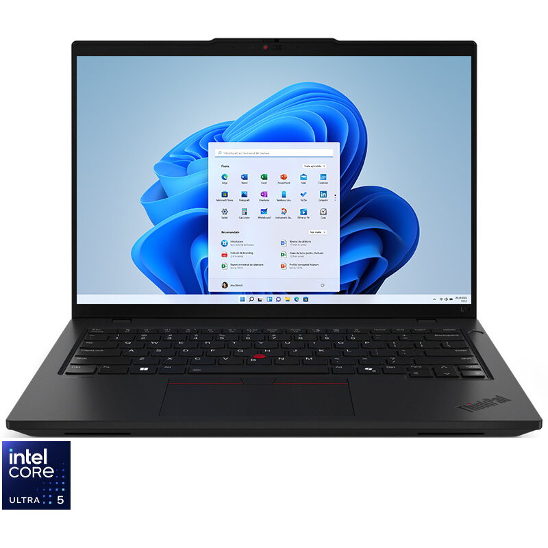 Laptop ThinkPad L14 G5 WUXGA 14 inch Intel Core Ultra 5 125U 16GB 512GB SSD Windows 11 Pro Black