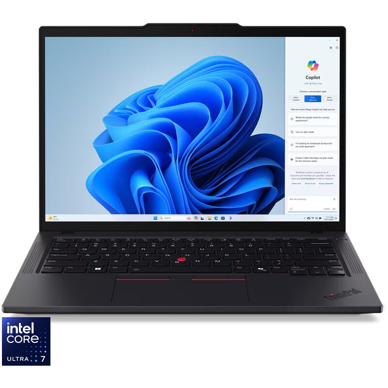 Laptop 14'' ThinkPad T14 Gen 5, WUXGA IPS, Procesor Intel Core Ultra 7 155U (12M Cache, up to 4.80 GHz), 16GB DDR5, 512GB SSD, Intel Graphics, Win 11 Pro, Black