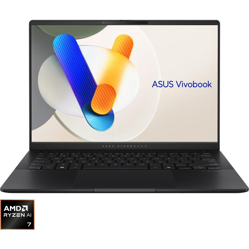 Laptop Vivobook S14 WUXGA 14 inch AMD Ryzen AI 7 350 24GB 1TB PCIe Free Dos Neutral Black