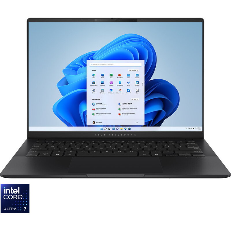 Laptop 14'' Vivobook S 14 OLED S5406SA, WUXGA, Procesor Intel Core Ultra 7 256V (12M Cache, up to 4.80 GHz), 16GB LPDDR5X, 1TB SSD, Intel Arc 140V, Win 11 Home, Neutral Black