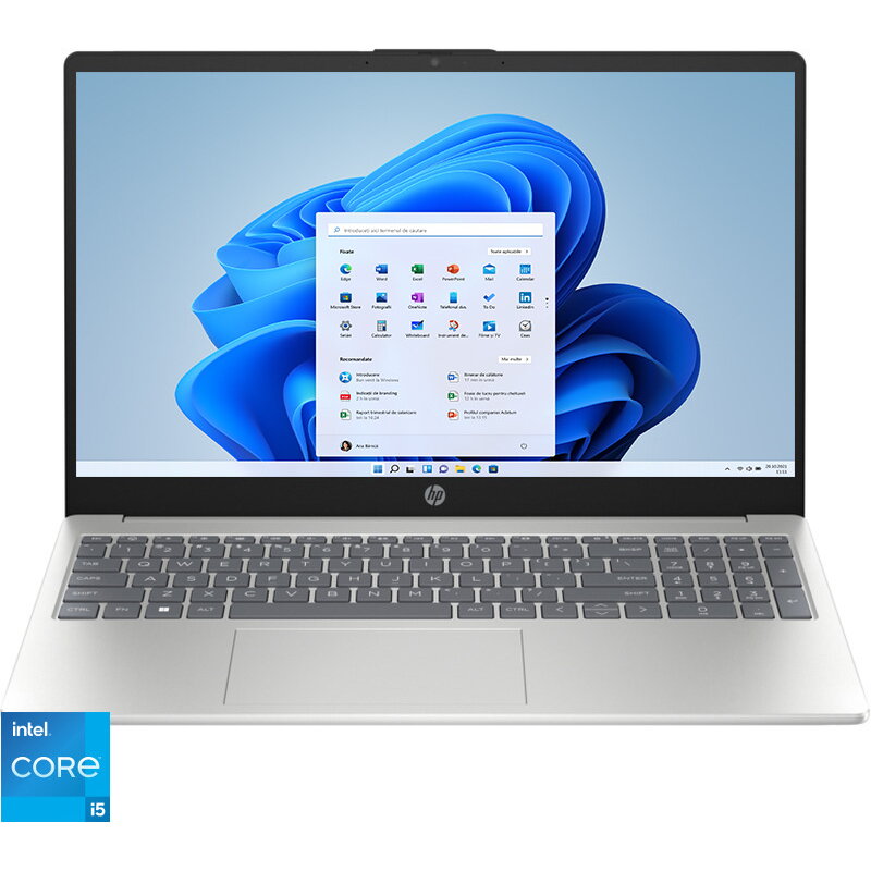 Laptop 15.6'' 15-fd0068nq, FHD, Procesor Intel Core i5-1334U (12M Cache, up to 4.60 GHz), 16GB DDR4, 512GB SSD, Intel Iris Xe, Win 11 Home S, Silver