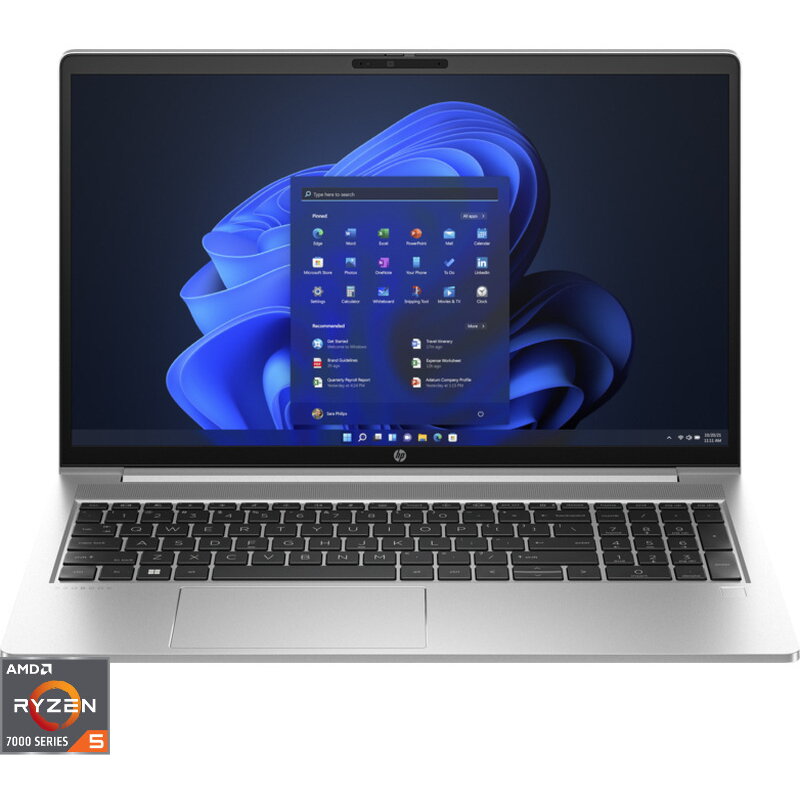 Laptop ProBook 450 G10 FHD 15.6 inch AMD Ryzen 5 7530U 16GB 512GB SSD Windows 11 Pro Pike Silver