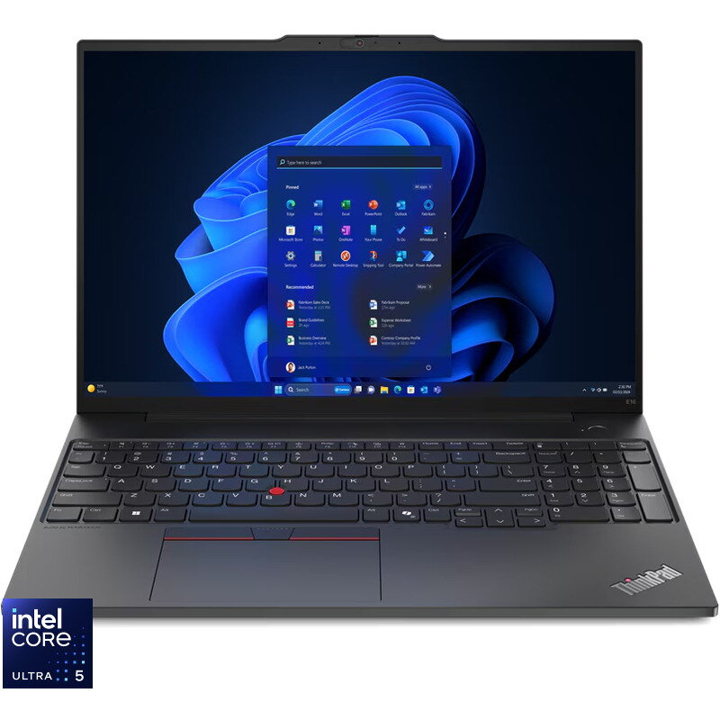 Laptop 16'' ThinkPad E16 Gen 2, WUXGA IPS, Procesor Intel Core Ultra 5 125U (12M Cache, up to 4.30 GHz), 32GB DDR5, 1TB SSD, Intel Graphics, Win 11 Pro, Graphite Black