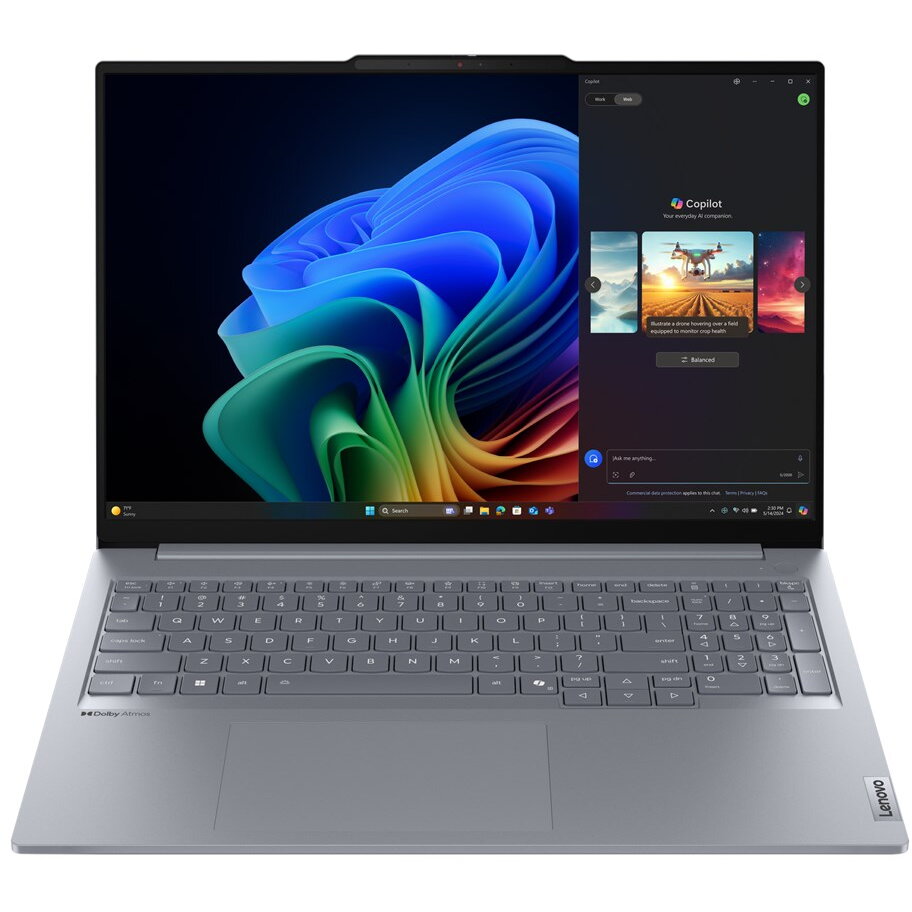 Laptop ThinkBook 16 G7 QOY Qualcomm Snapdragon X1P-42-100 40.6 cm (16) WUXGA 32 GB LPDDR5x-SDRAM 512 GB SSD Wi-Fi 7 (802.11be) Windows 11 Pro Grey