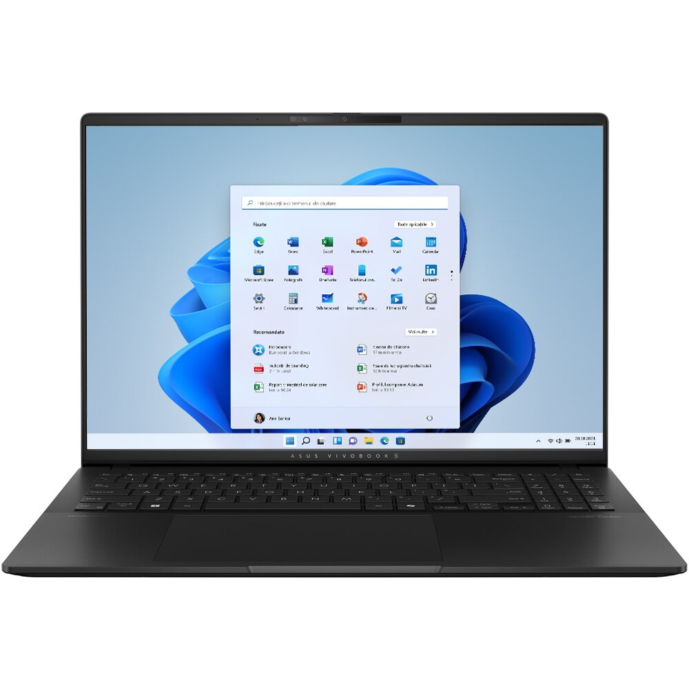 Laptop 16inch Vivobook S 16 OLED S5606CA 3K 120Hz Procesor Intel Core Ultra 7 255H 16GB LPDDR5X 1TB SSD Intel Arc 140T Win 11 Pro Neutral Black