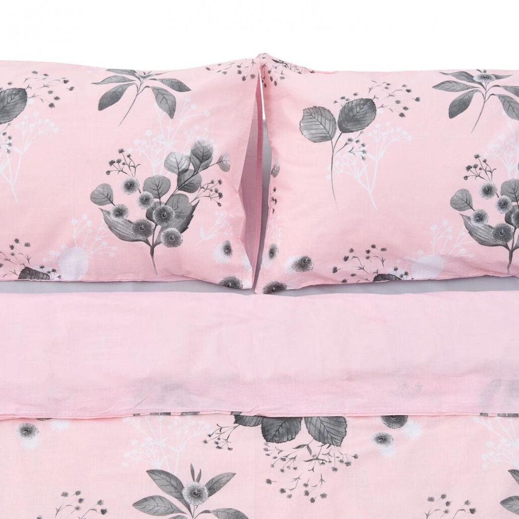 Lenjerie Dubla BBC 4 piese, 132TC - Rose