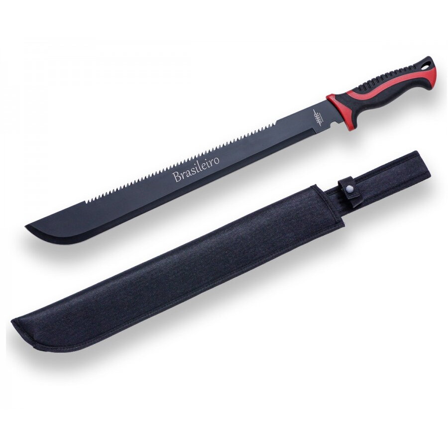 Maceta Brasileiro, lama inoxidabila 46 cm, cu dinti ferastrau si husa