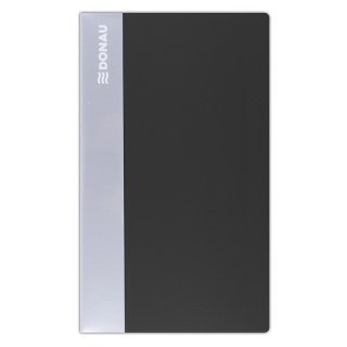 Mapa plastic PP,  pentru 240 carti vizita, DONAU - negru